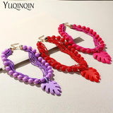 Colorful Resin Beaded Pendant Necklace for Women