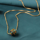 Ethnic Green Flower Necklace Vintage Red Ball Chokers Necklace