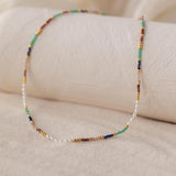 Summer Natural Stone Necklace Bohemian Freshwater Pearl Jewelry Gift