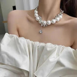 Double Layer Pearl Choker Necklace for Women