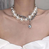 Double Layer Pearl Choker Necklace for Women