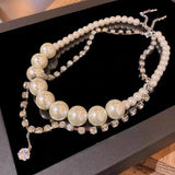Double Layer Pearl Choker Necklace for Women