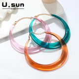 Colorful Resin Choker Necklace for Women Kpop Party Jewelry