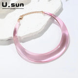 Colorful Resin Choker Necklace for Women Kpop Party Jewelry