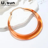 Colorful Resin Choker Necklace for Women Kpop Party Jewelry