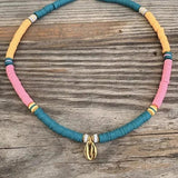 Bohemia Style Shell Pendant Choker Necklace for Women