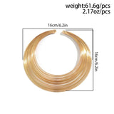 Exaggerated Multilayer Metal Wire Torques Collar Choker Necklaces for Women