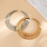 Exaggerated Multilayer Metal Wire Torques Collar Choker Necklaces for Women