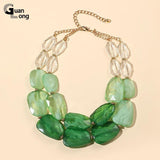 Multi-layer Choker Necklace Colorful Beads Pendant Jewelry for Women