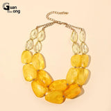 Multi-layer Choker Necklace Colorful Beads Pendant Jewelry for Women