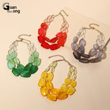 Multi-layer Choker Necklace Colorful Beads Pendant Jewelry for Women