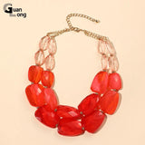 Multi-layer Choker Necklace Colorful Beads Pendant Jewelry for Women
