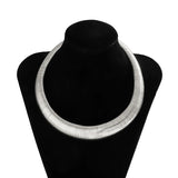 Chunky Stripe Chokers Necklace for Women Punk Metal Neck Chain