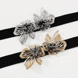 Gothic Velvet Flower Choker Necklace for Women