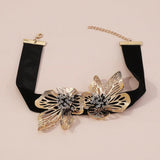 Gothic Velvet Flower Choker Necklace for Women