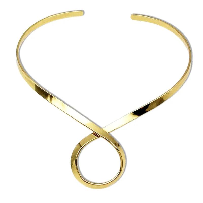 Unique Alloy Choker Necklace For Women Torques Bib Collar Necklaces Maxi Jewelry