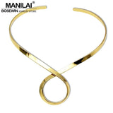 Unique Alloy Choker Necklace For Women Torques Bib Collar Necklaces Maxi Jewelry
