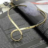 Unique Alloy Choker Necklace For Women Torques Bib Collar Necklaces Maxi Jewelry