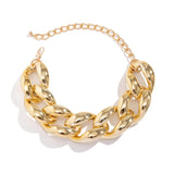 Thick Metal Cuban Chain Choker Necklace for Women Punk CCB Buckle Short