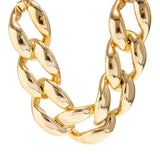 Thick Metal Cuban Chain Choker Necklace for Women Punk CCB Buckle Short
