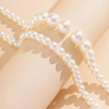 Layered Pearl Beads Choker Necklace for Women Charms Beaded Chain