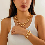 Thick Aluminum Link Chain Choker Necklace Punk Short Necklace