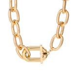 Thick Aluminum Link Chain Choker Necklace Punk Short Necklace