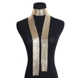 Vintage Aluminium Net Choker Necklace Collar Colorful Sequins Long Chain