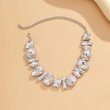 Crystal Linked Short Choker Necklace for Women Charms Wedding Collar