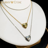 Love Heart Charm Link Chain Necklace Women Gift High Jewelry