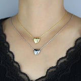 Love Heart Charm Link Chain Necklace Women Gift High Jewelry