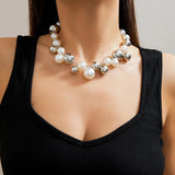 Big Pearl Beaded Necklace for Women Choker Jewelry