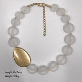 Vintage Collar Necklace Frosted Resin CCB Beads Earthy Collares Necklace