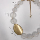 Vintage Collar Necklace Frosted Resin CCB Beads Earthy Collares Necklace