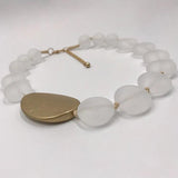 Vintage Collar Necklace Frosted Resin CCB Beads Earthy Collares Necklace