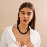 Acrylic Beaded Choker Necklace Exaggerated Large Bead Retro Gift