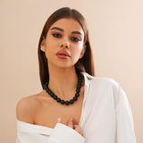 Acrylic Beaded Choker Necklace Exaggerated Large Bead Retro Gift