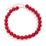 Acrylic Beaded Choker Necklace Exaggerated Large Bead Retro Gift