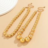 Layered Beaded Choker Necklace for Women Big Beaded Chain Collar on Neck