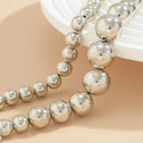 Layered Beaded Choker Necklace for Women Big Beaded Chain Collar on Neck