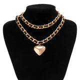 Heart Pendant Necklace Leather Rope Chain Elegant Jewelry