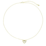 Heart Charm Link Chain Necklace - High Polished Metal - European Women Gift