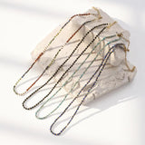Boho Thin Natural Quartz Stone Necklace For Women Beads Choker Clavicle Chain