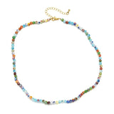 Boho Glass Flower Choker DIY Beaded Necklace Colorful Gift