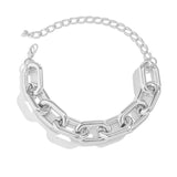 Chunky Metal Cross Chain Choker Necklace Punk Silver Hip Hop Gift