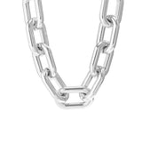 Chunky Metal Cross Chain Choker Necklace Punk Silver Hip Hop Gift