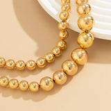 Vintage Double Layer Beaded Chain Choker Necklace Set