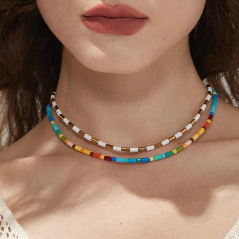 Boho Snap Button Choker Rope Collar Chain Necklace