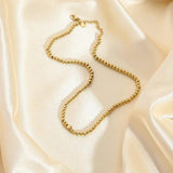 Minimalist 16K Stainless Steel CZ Necklace for Women Party Gift