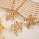 Big Flower Clavicle Necklace Metal Chain Punk Statement Jewelry